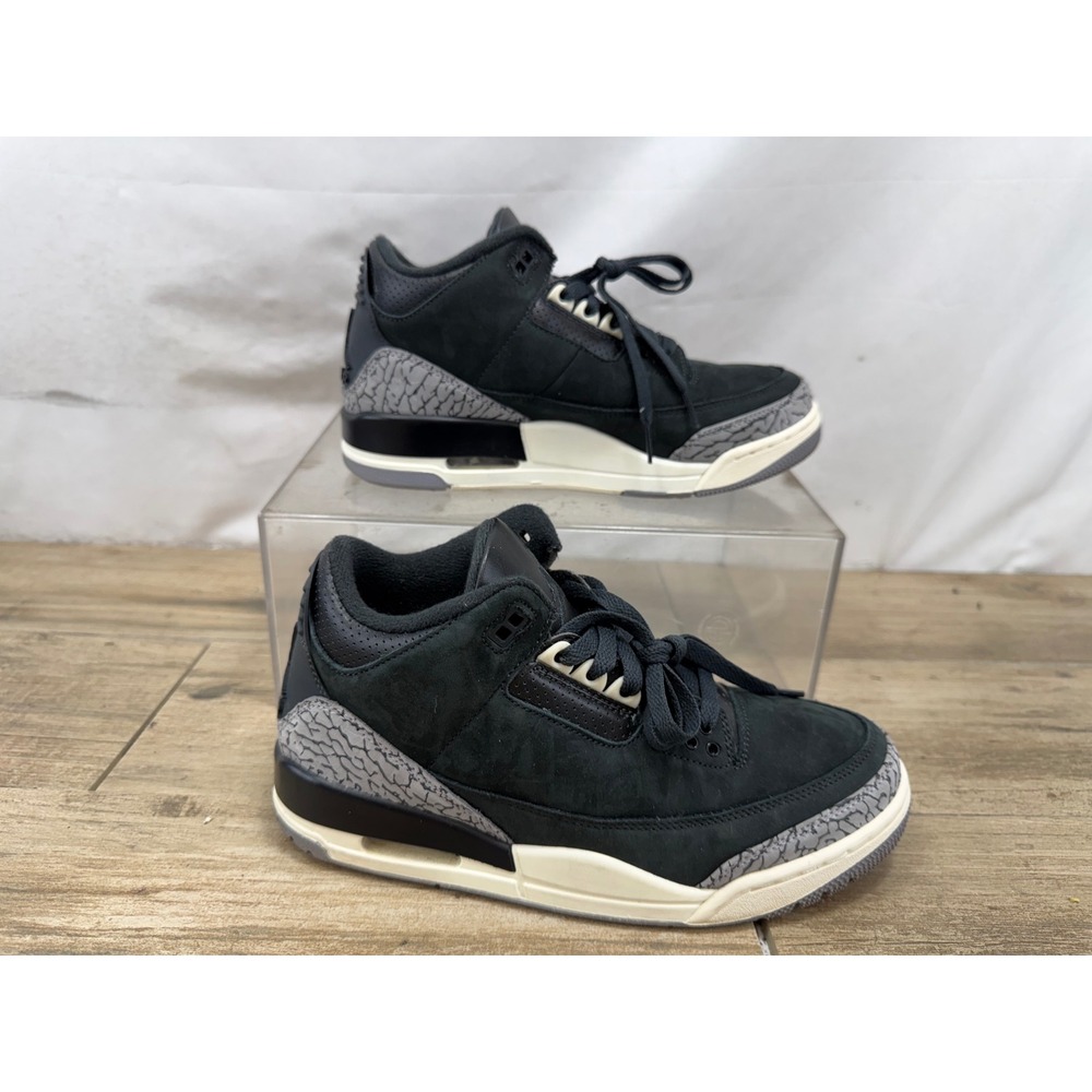 Jordan 3 Retro Off Noir Black Elephant Print Sneakers CK9246-001 Womens 8